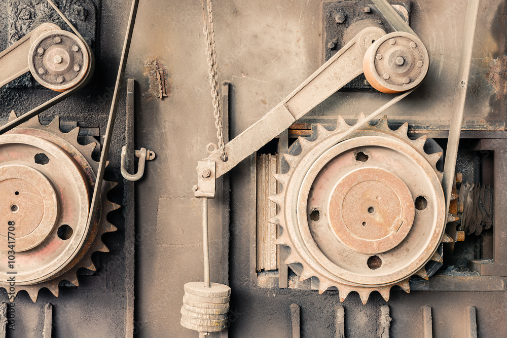 Old industrial equipment abstract background