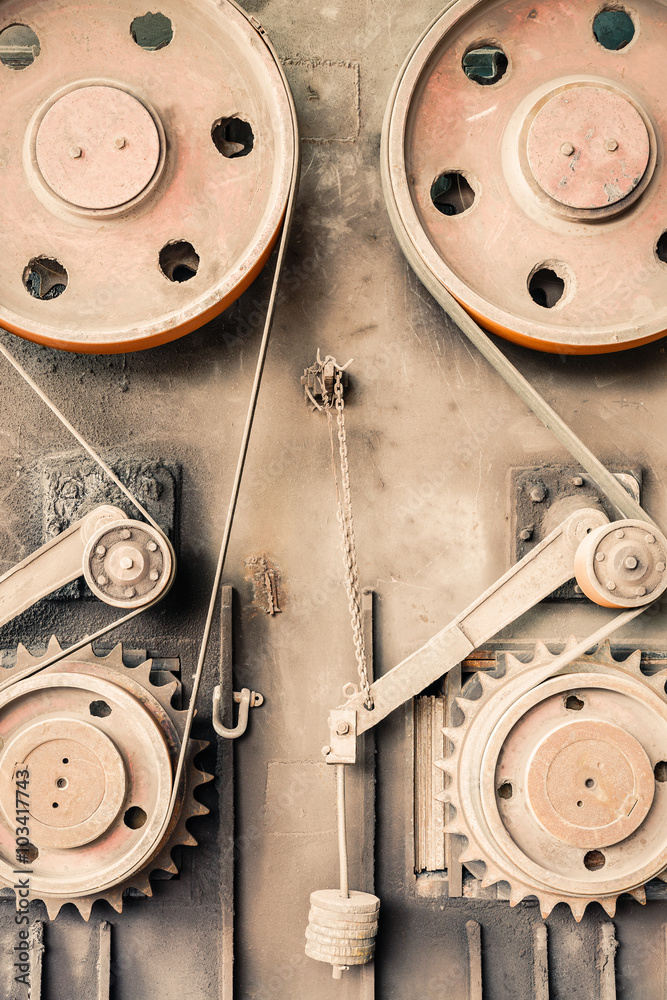 Old industrial equipment abstract background