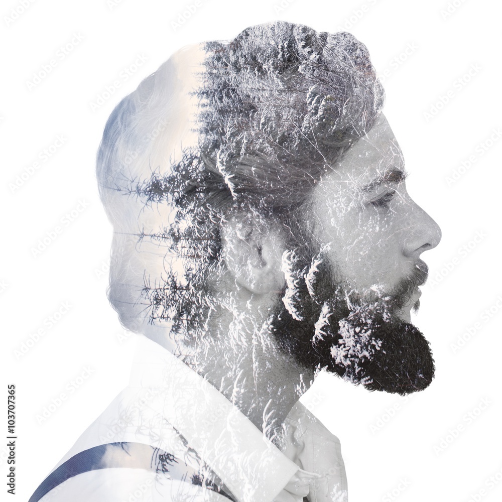 Composite image of hipster man posing