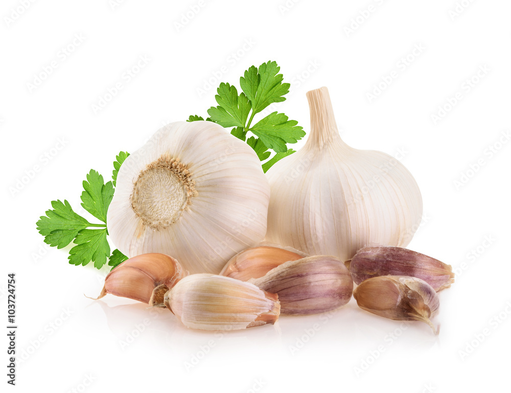 Garlic isolated on white background