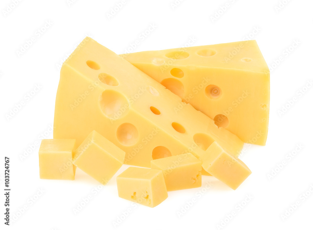 piece of cheese isolated