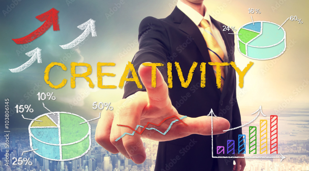 Creativity concept with businessman