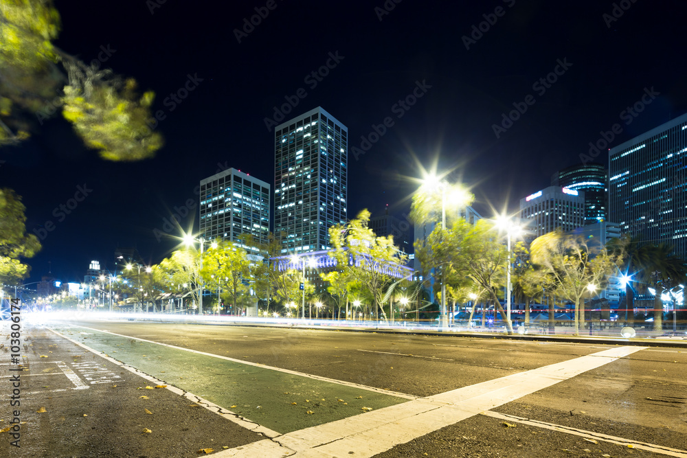 旧金山夜景城市道路