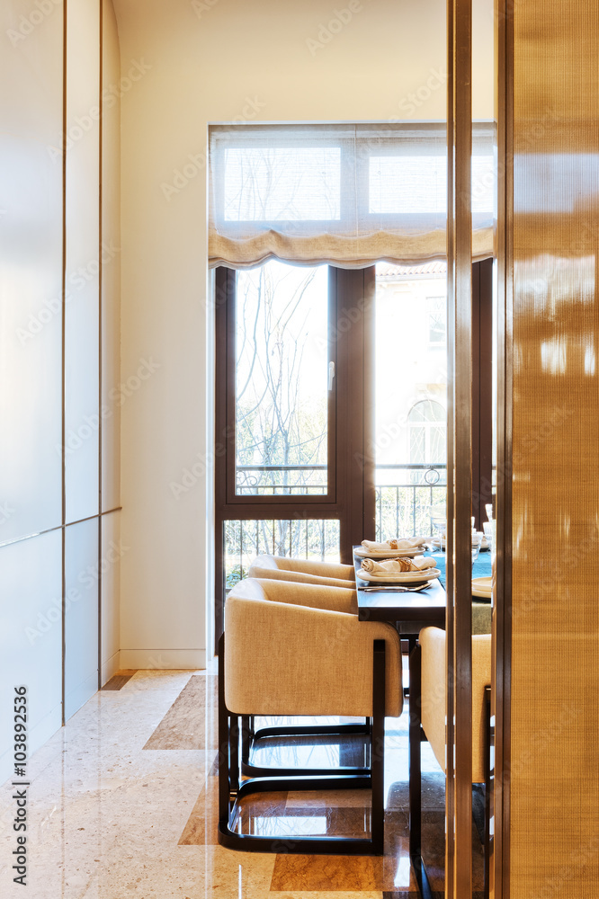 interior of modern dining room