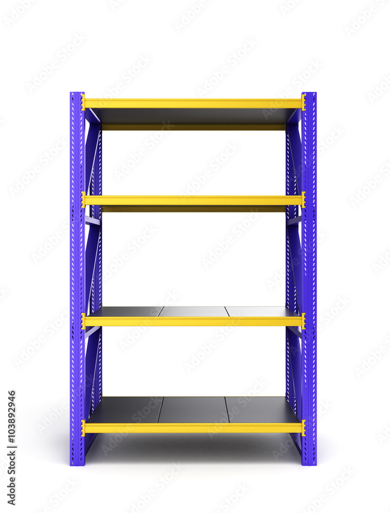 Single pallet rack, isolated on white background