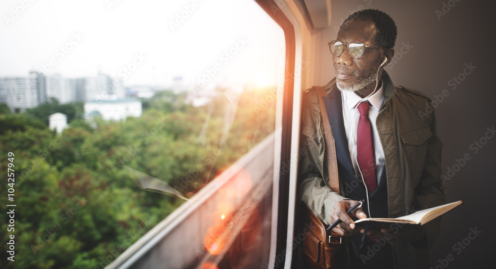 Businessman Travel Passenger African Descent Concept