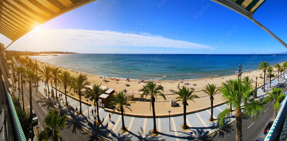 View of Platja Llarga beach in Salou Spain