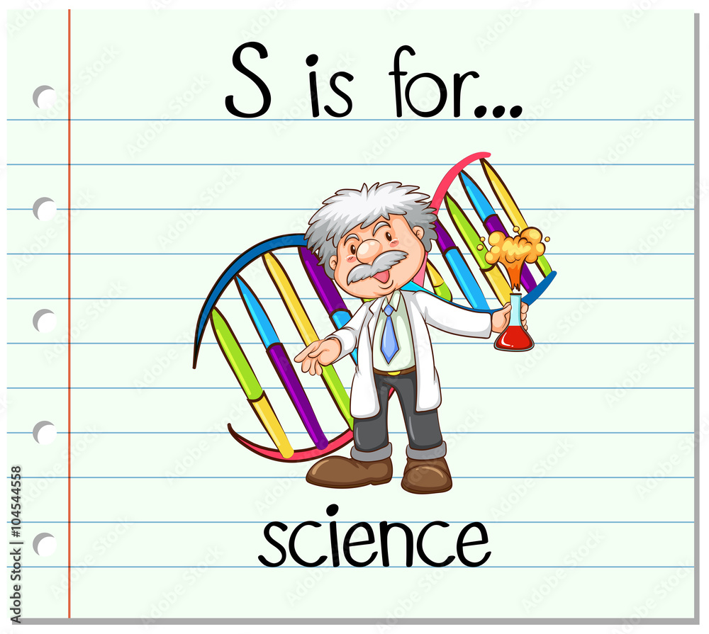 Flashcard letter S is for science