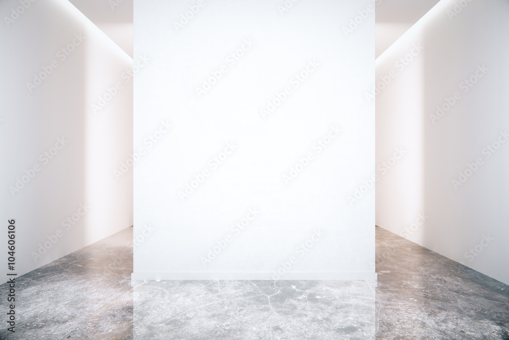 Blank wall and marble floor