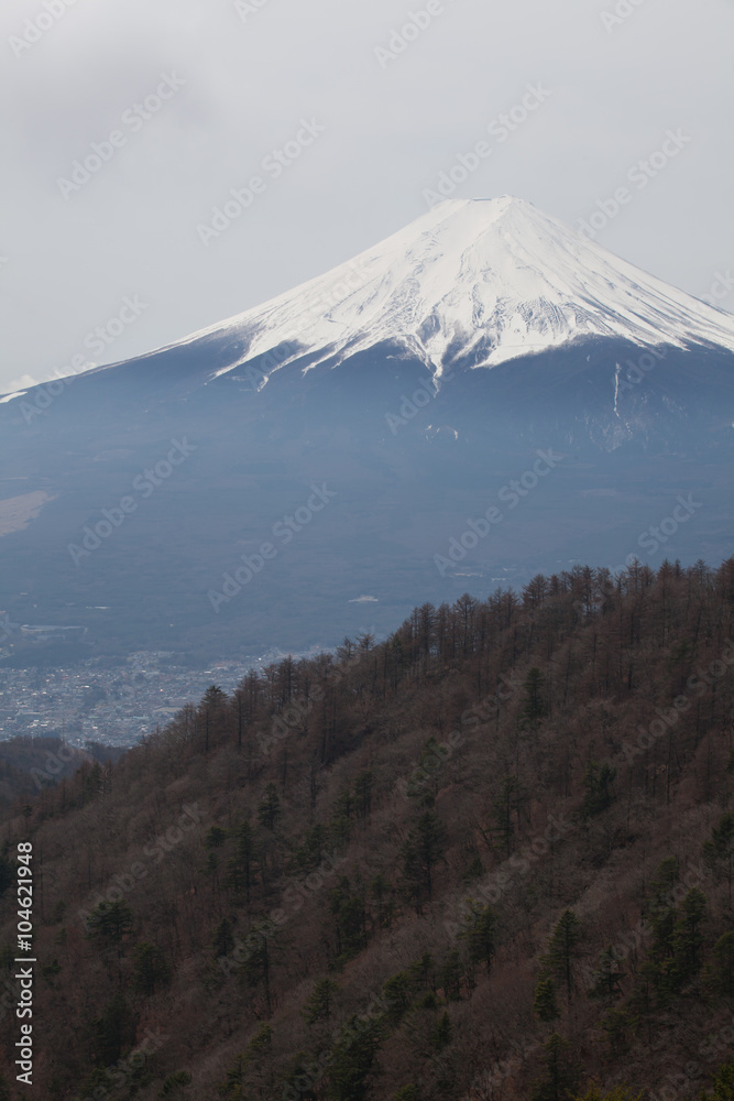 冬季富士山和富士城