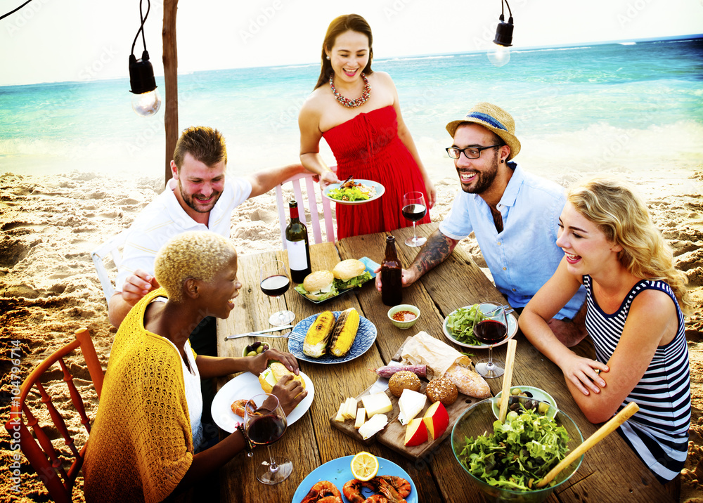 Beach Celebration Friendship Summer Fun Dinner Concept