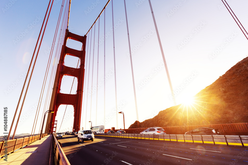 san francisco gold gate bridge in sunny day