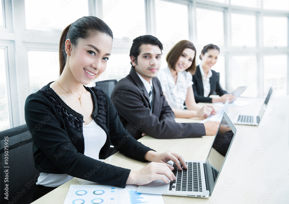 Asian business people working as a team in the conference room
