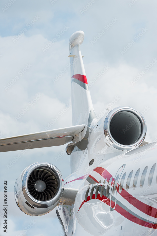 Closeup of Airplane Engine