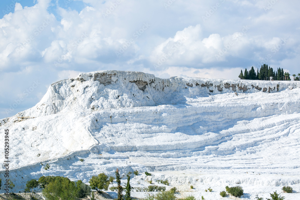 white travertine landscape view