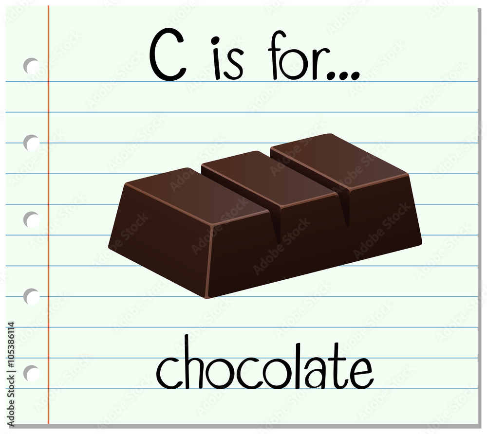 Flashcard letter C is for chocolate