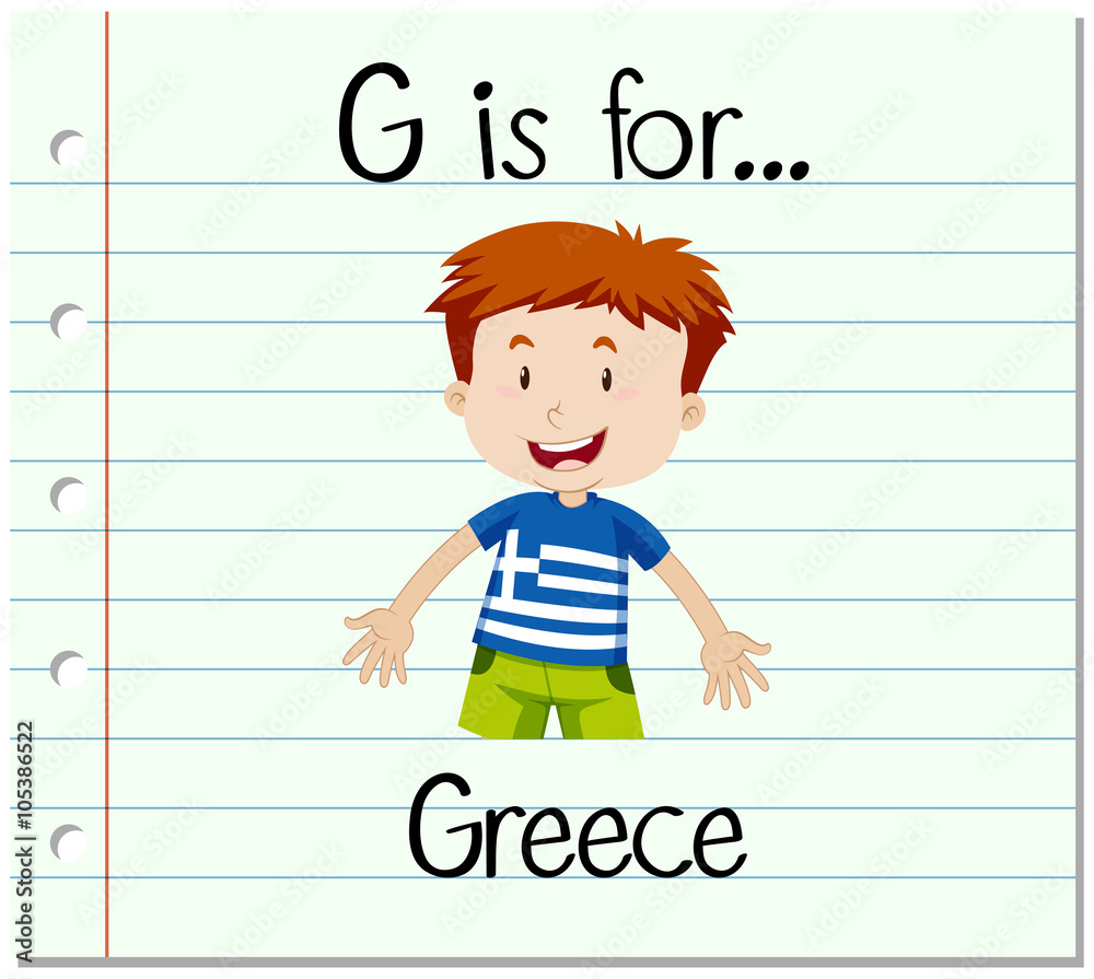 Flashcard letter G is for Greece