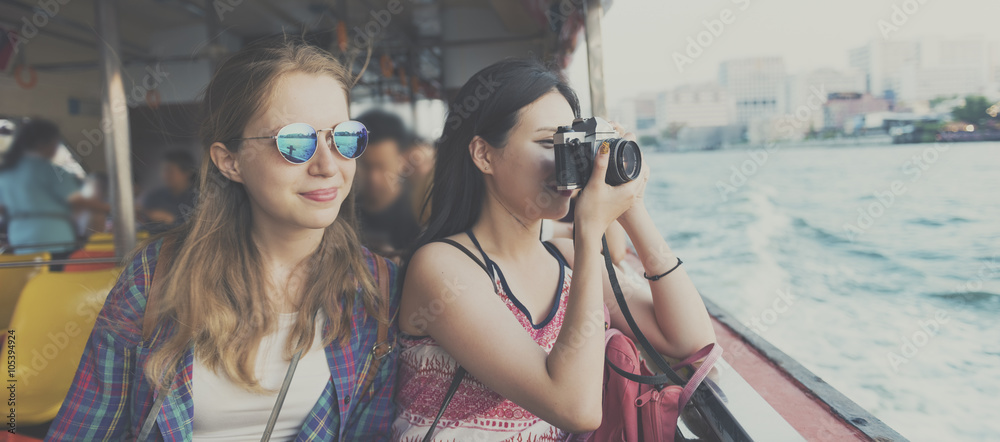 Girls Friendship Hangout Traveling Holiday Photography Concept