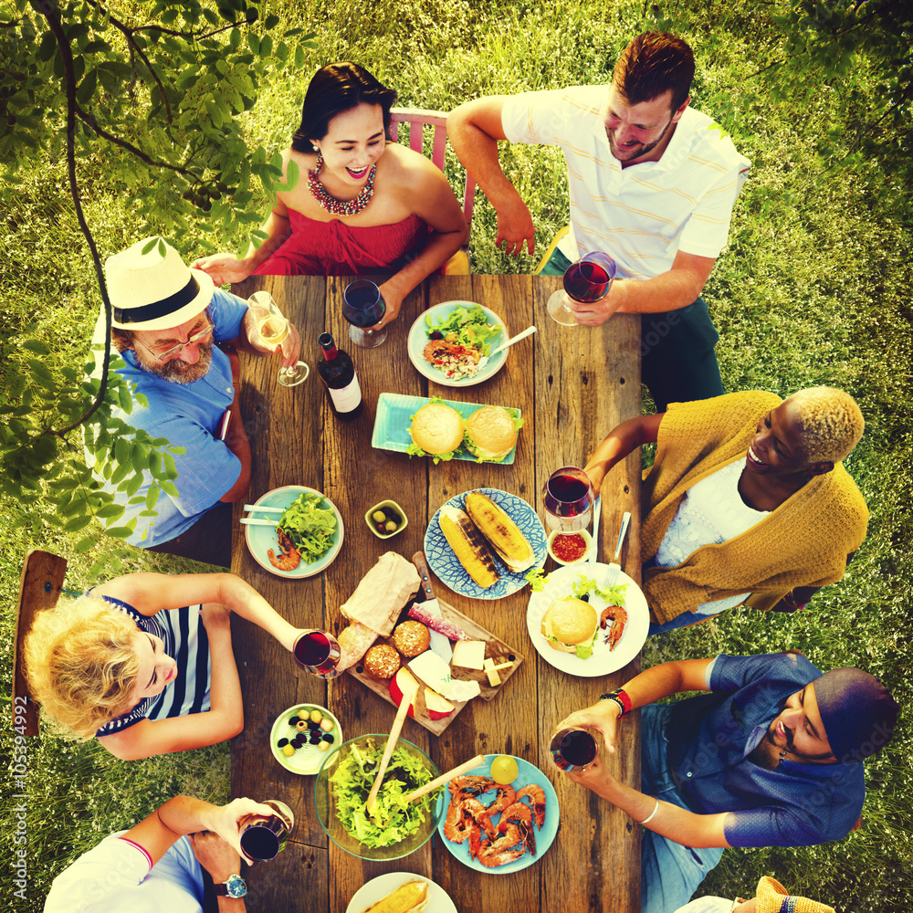 Friends Friendship Outdoor Dining People Concept