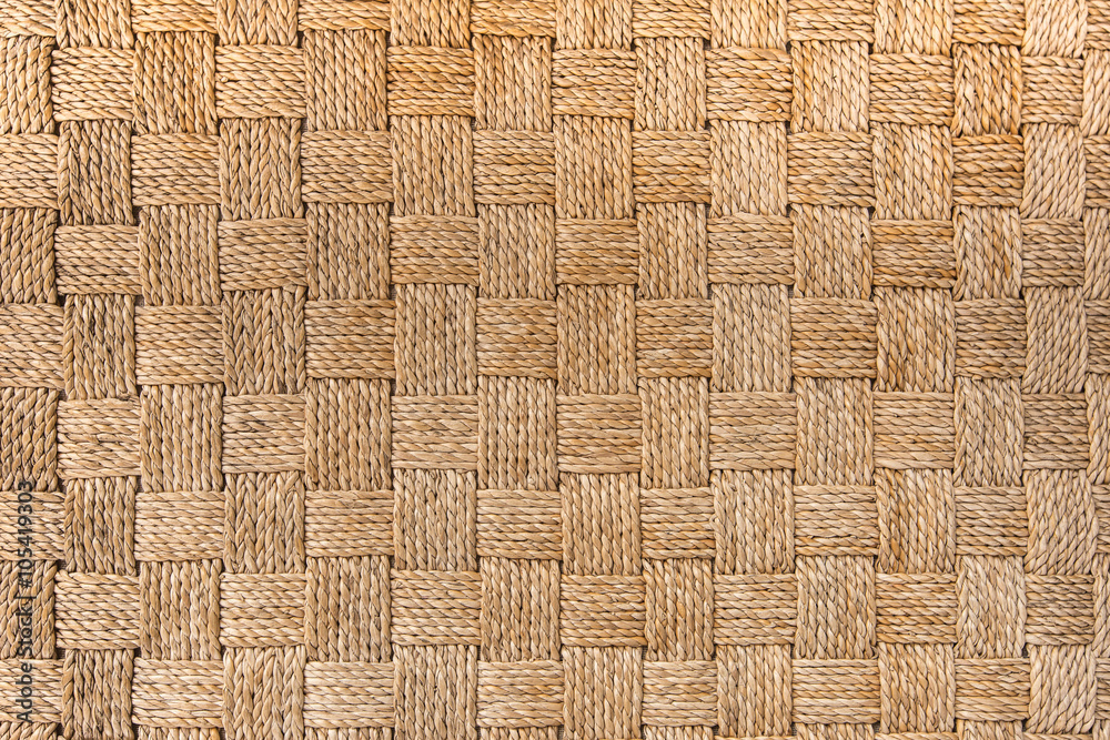 traditional Thai style pattern nature background of brown handicraft weave texture wicker surface fo