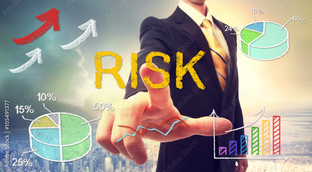 Risk concept with businessman