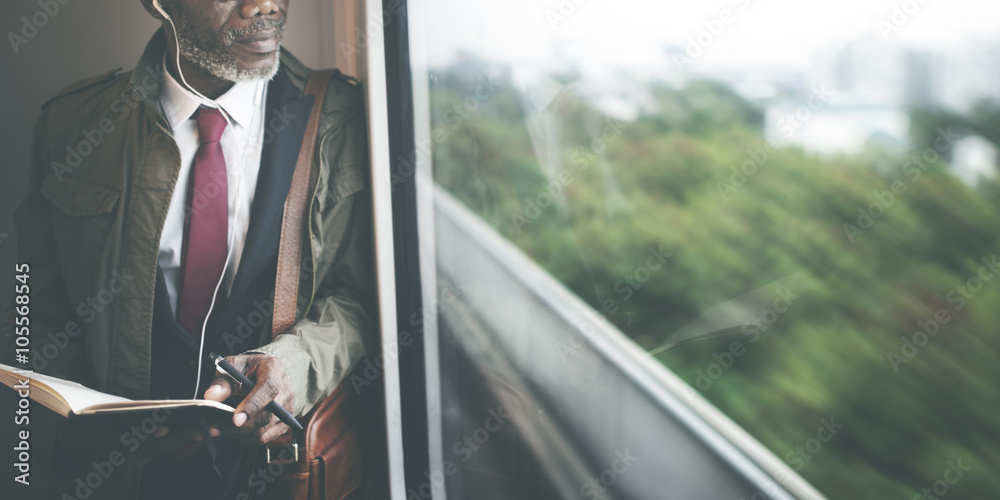 Businessman Travel Passenger African Descent Concept