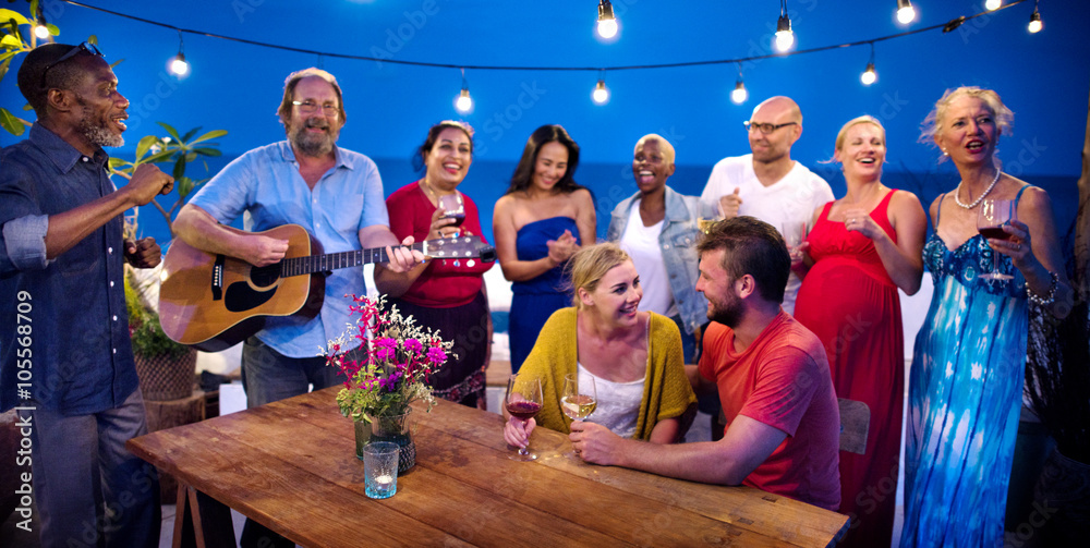 Diverse People Friends Hanging Out Drinking Concept