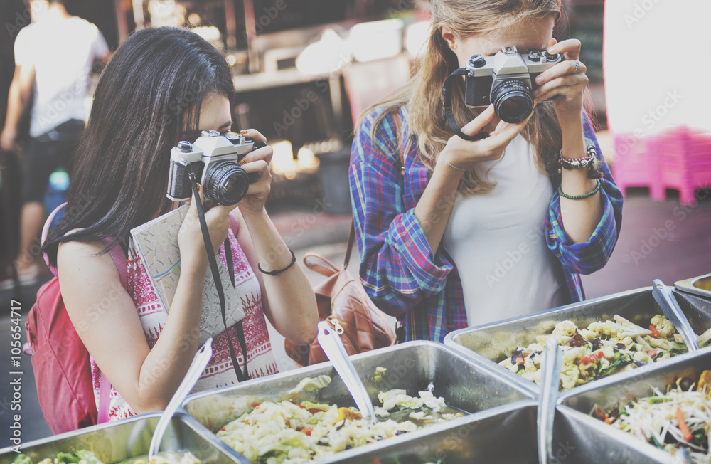 Girls Friendship Hangout Traveling Holiday Photography Concept