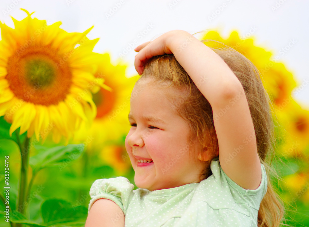  girl and sunflower