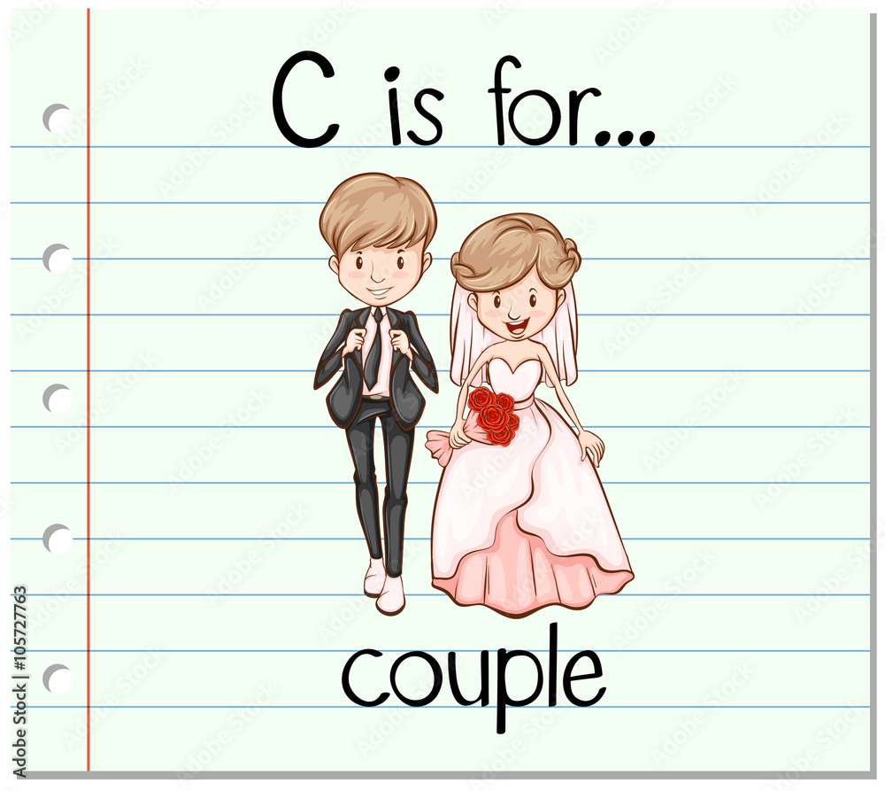 Flashcard letter C is for couple