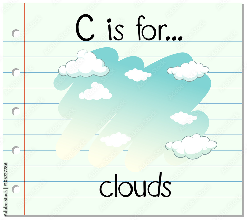 闪卡字母C代表云朵