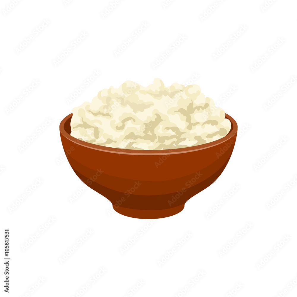 Cottage cheese icon, cartoon style