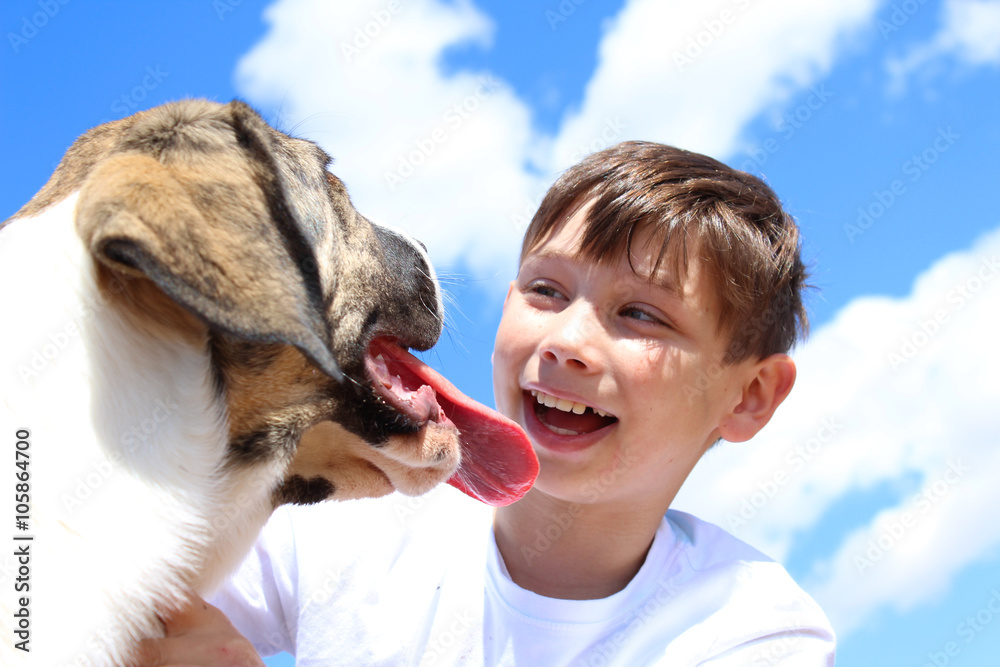 boy with dog