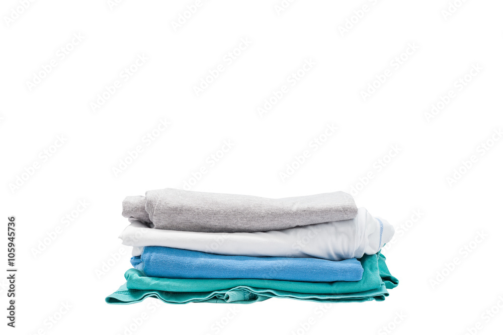 Pile of clothes  isolated on white background.