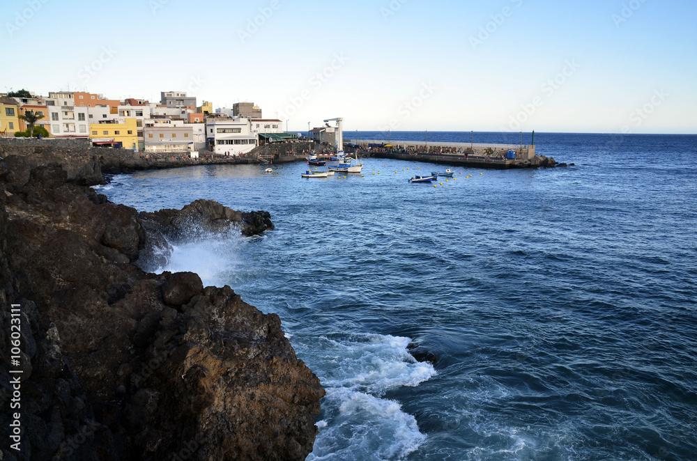 Beautiful view on ocean and Los Abrigos village, Costa Adeje,Tenerife,Canary Islands,Spain.