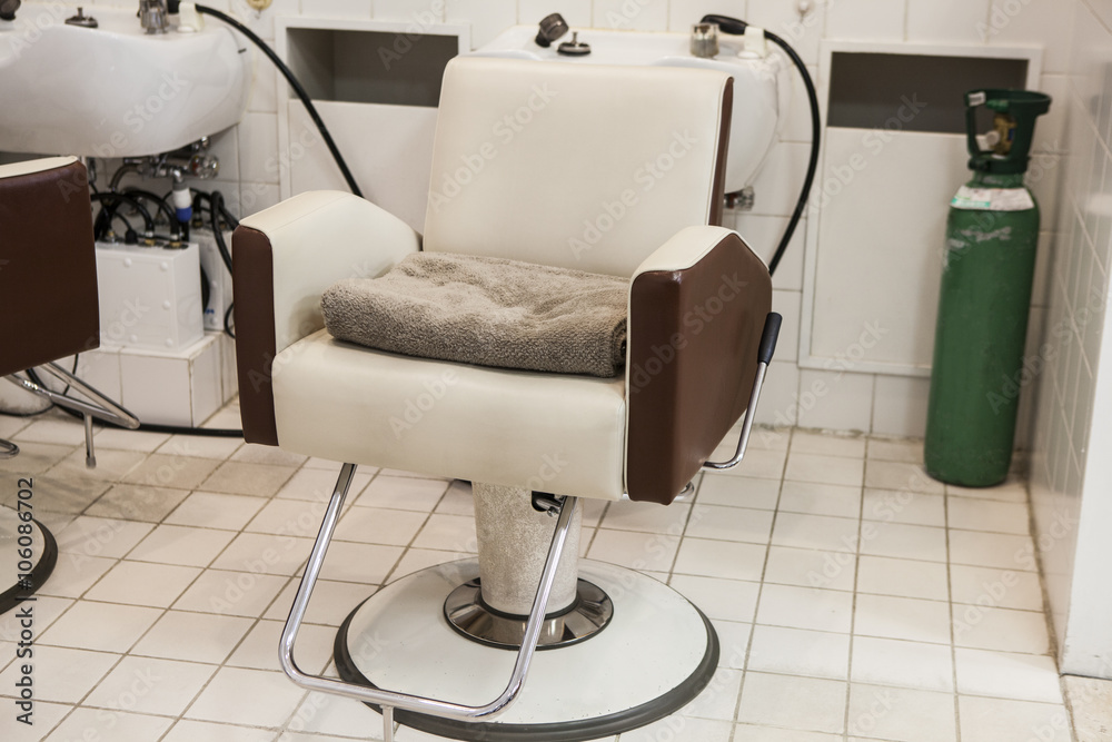 Shampoo stand in the beauty salon