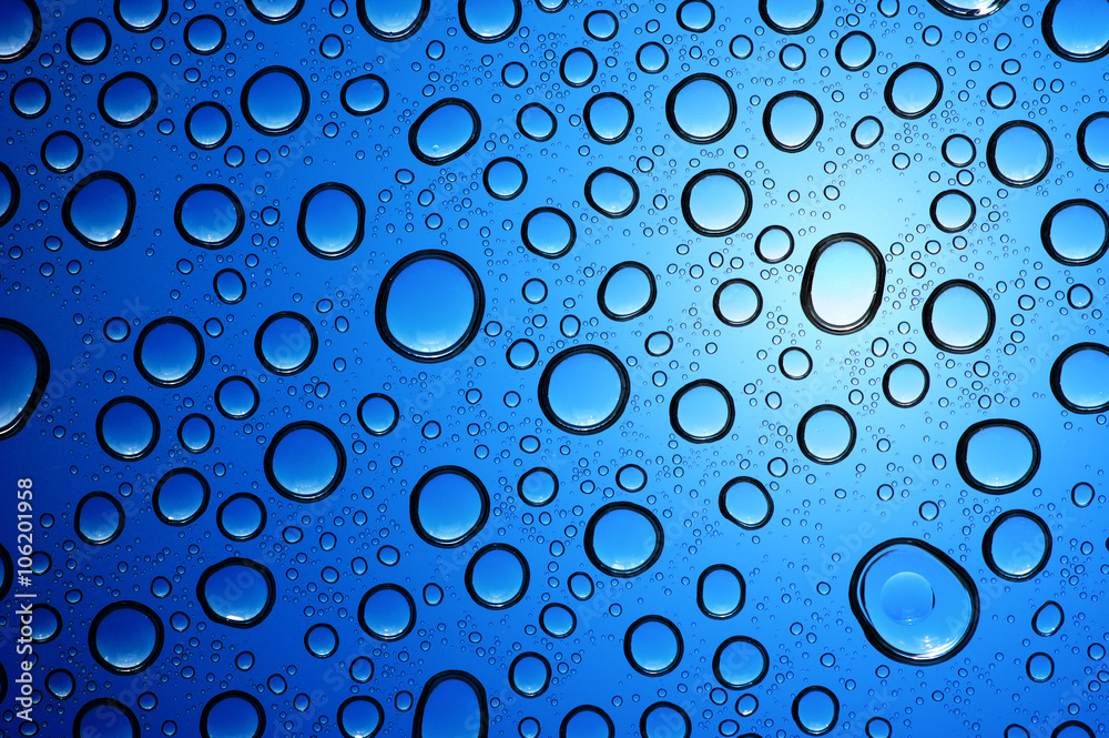  water drops on glass