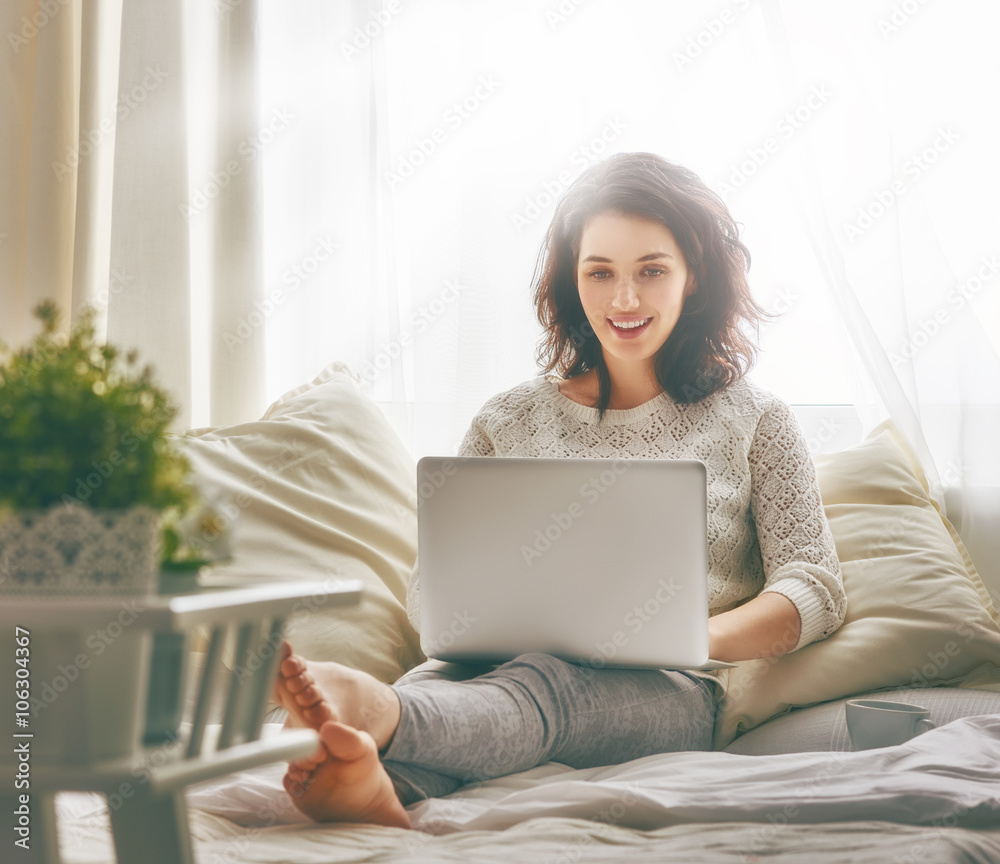 woman working on a laptop