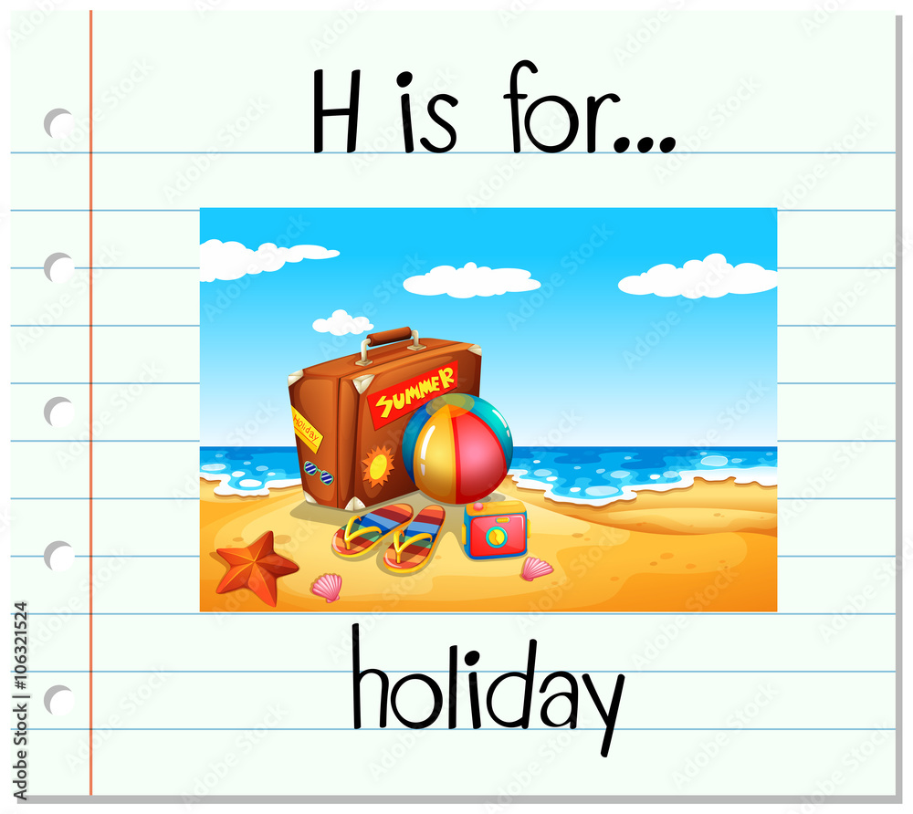 Flashcard letter H is for holiday