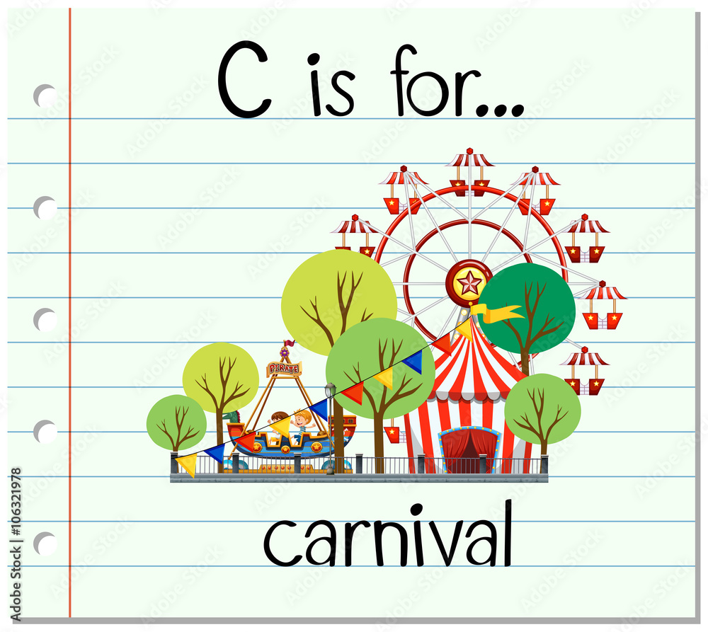 Flashcard letter C is for carnival