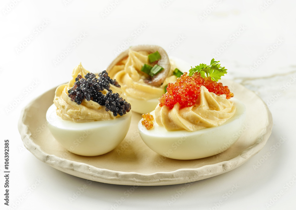 boiled stuffed decorative eggs