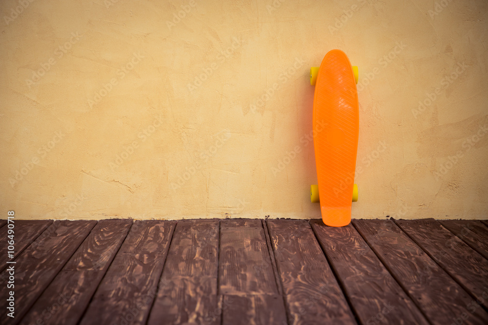 Skateboard near wall