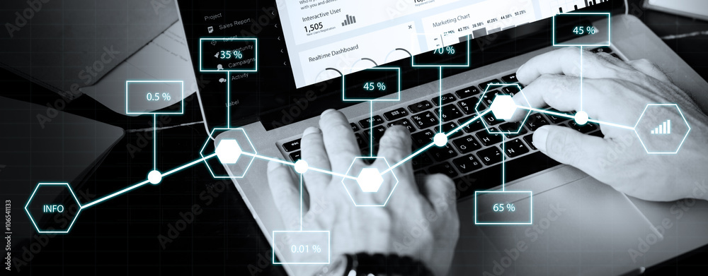 Analysis Statistic Information Percentage Economy Concept