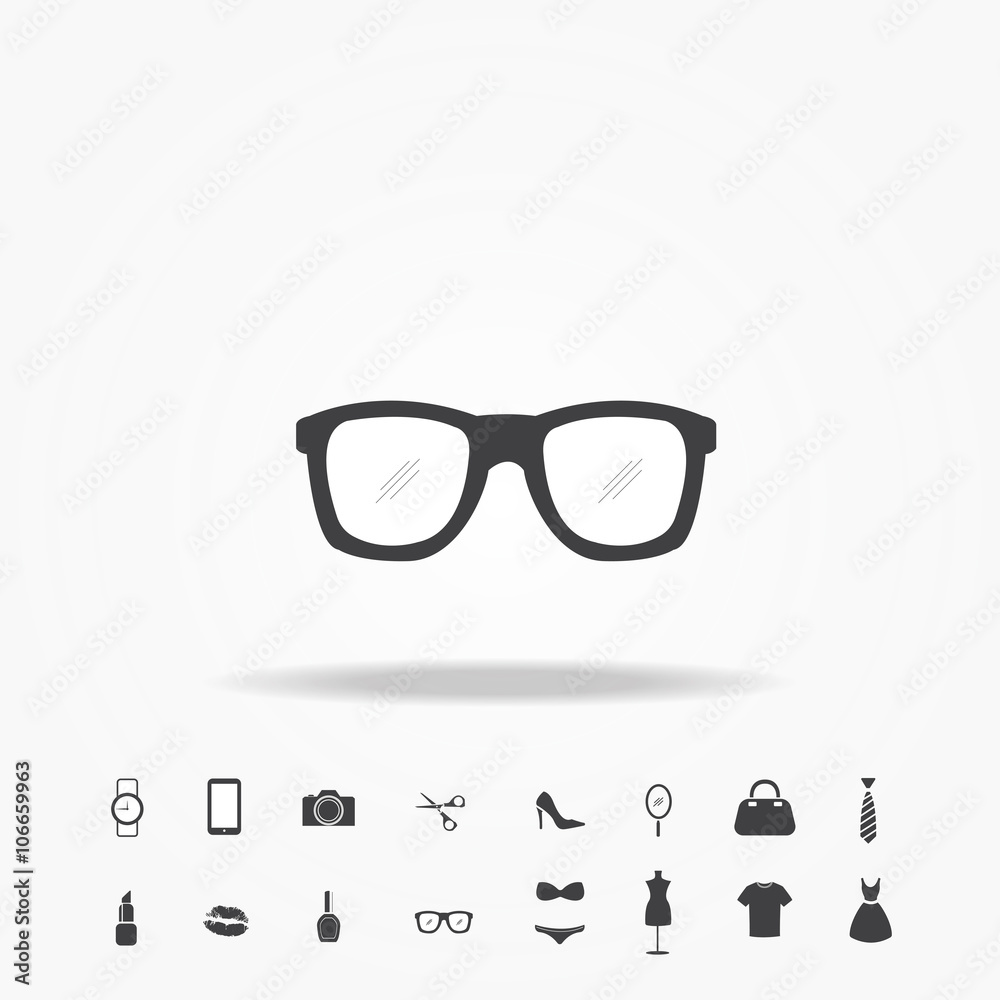 glasses icon fashion set