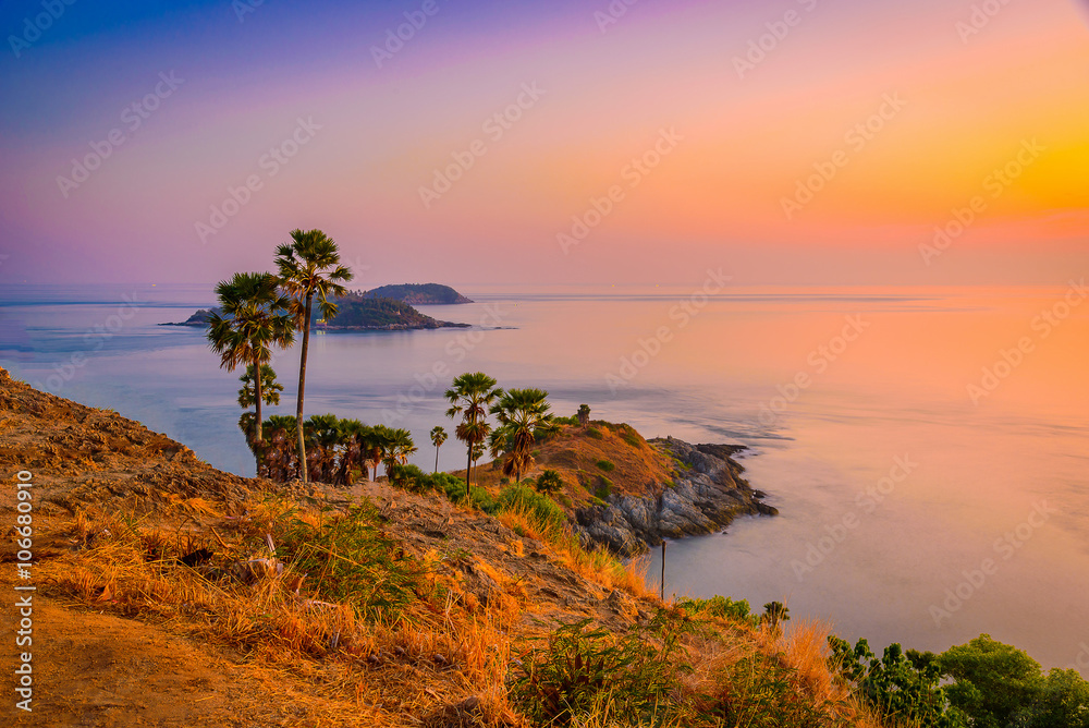 Phromthep cape viewpoint at twilight sky in Phuket,Thailand