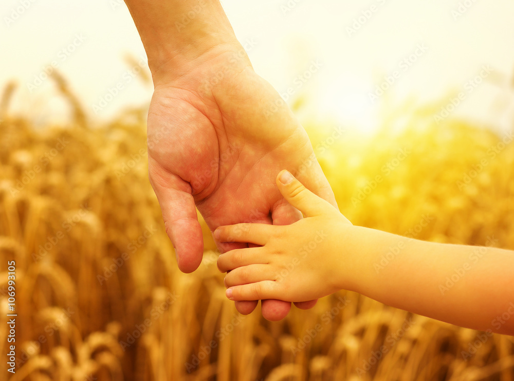 hands of child and father