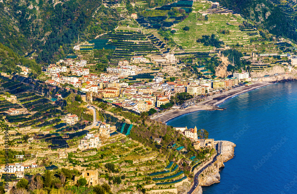 View of Maiori town on the Amalfi Coast