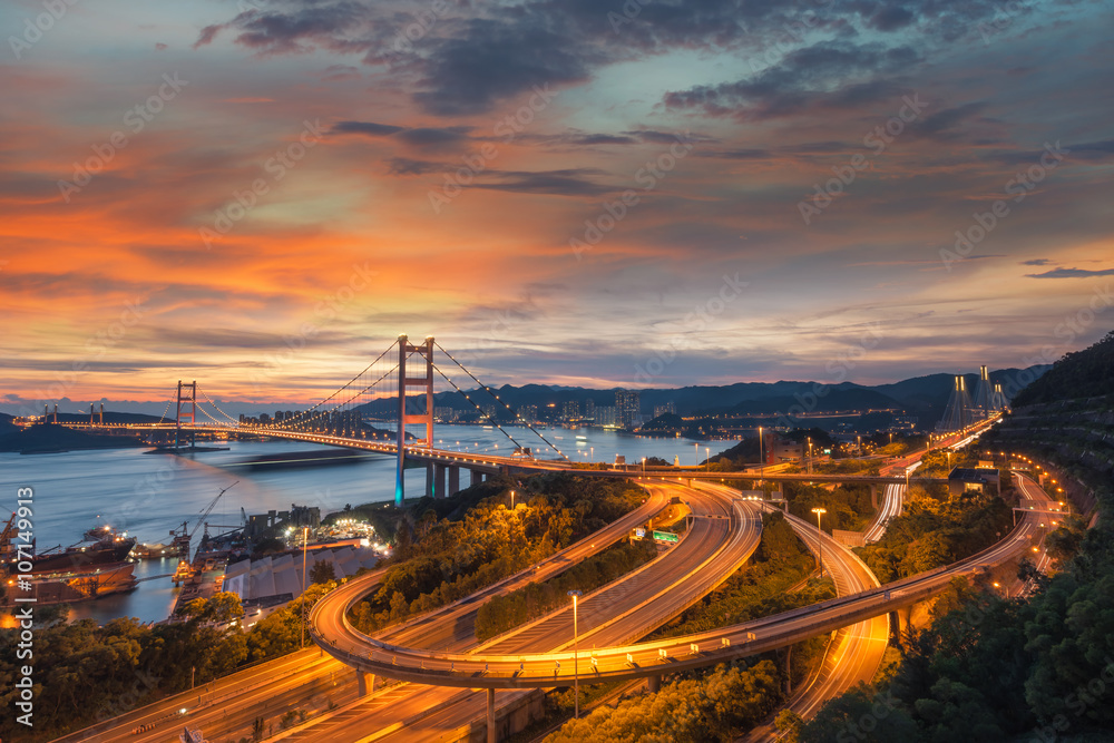 Tsing Ma Bridge, Hong Kong.