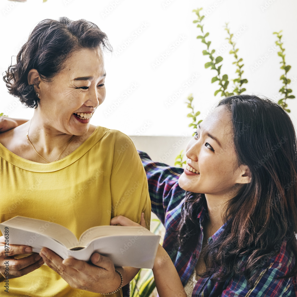 Mother Daughter Casual Adorable Heppiness Life Concept