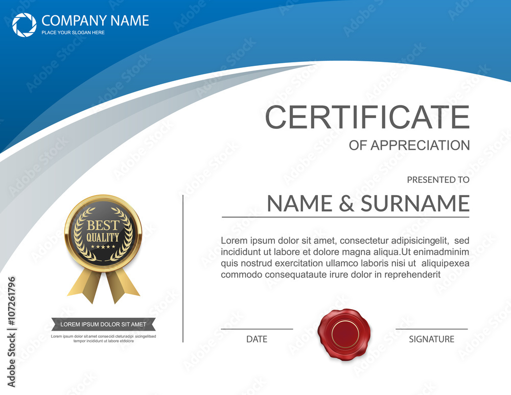 Vector certificate template.